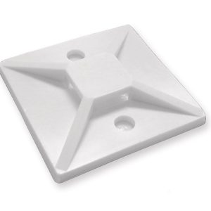 POWERTECH Αυτοκόλλητη βάση δεματικών, 30 x 30, 50τεμ, White