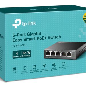 TP-LINK Easy Smart Switch TL-SG105PE, 5-Port Gbit, 4-Port PoE+, Ver. 2.0 3 4-Port PoE+