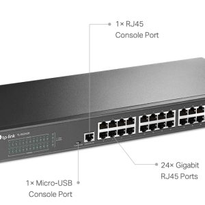 TP-LINK L2+ managed switch TL-SG3428, 24-Port Gigabit, 4x SFP, Ver. 2.0 2 24-Port Gigabit