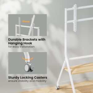 BRATECK βάση δαπέδου TTF13E-46FW για τηλεόραση 37-86" έως 80kg, με ράφι & ροδάκια 3 TTF13E 46FW 2