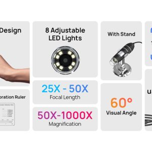 ULEFONE ψηφιακό μικροσκόπιο C01 για uSmart βύσμα, 50x-1000x, 1MP 3 1MP