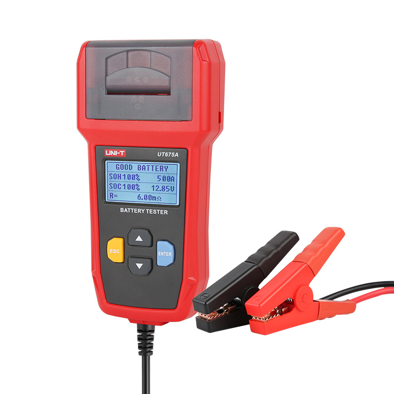 UNI-T tester μπαταρίας αυτοκινήτων UT675A με κροκοδειλάκια & εκτυπωτή UNI-T tester μπαταρίας αυτοκινήτων UT675A με κροκοδειλάκια & εκτυπωτή