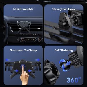 USAMS βάση smartphone αυτοκινήτου US-ZJ077 για αεραγωγούς, μαύρη 3 ZJ77ZJ01 2