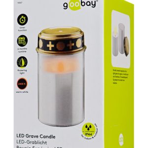 GOOBAY LED φωτιστικό κερί αφιέρωσης 74367, 2400K, IP44, λευκό 4 λευκό