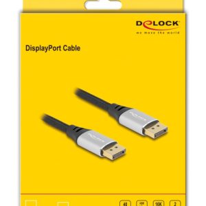 DELOCK καλώδιο DisplayPort 2.1 80634, 16K/60Hz, 40 Gbps, 2m, μαύρο 3 40 Gbps