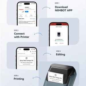 NIIMBOT smart θερμικός εκτυπωτής ετικετών B1, 203dpi, Bluetooth, μπλε 3 Bluetooth