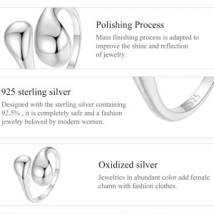 BAMOER δαχτυλίδι BSR597-E, ανοιγόμενο, ασήμι 925, ασημί 4 ασημί