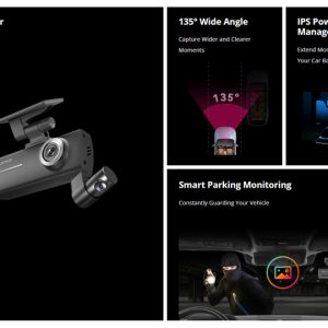 DDPAI smart σετ καμερών αυτοκινήτου N1 Dual, 1296p/1080p, WiFi 2 1296p/1080p