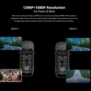 DDPAI smart σετ καμερών αυτοκινήτου N1 Dual, 1296p/1080p, WiFi 3 WiFi