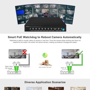 HIMAX PoE switch PS1802G, 8x Ethernet PoE & 2x Ethernet θύρες, έως 1000Mbps 4 PS1802G 3