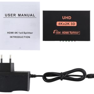POWERTECH HDMI splitter PTH-048, 4 σε 1, 4K/60Hz, μαύρο 4 μαύρο