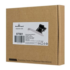 POWERTECH κάρτα επέκτασης PCIe σε 4x SATA III ST561, 6Gbps, 95x69mm 2 6Gbps