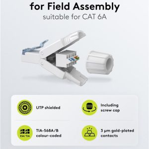 GOOBAY βύσμα RJ45 65941, CAT 6A UTP, tool-free, λευκό 2 CAT 6A UTP
