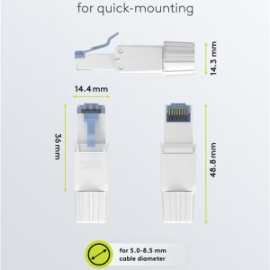 GOOBAY βύσμα RJ45 65941, CAT 6A UTP, tool-free, λευκό 4 λευκό