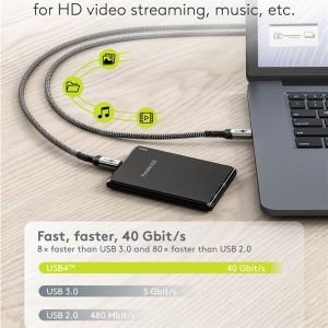 GOOBAY καλώδιο USB-C 74210, USB4, 240W, 40Gbps, 8K/60Hz, 0.50m, γκρι 3 240W