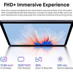 CHUWI tablet AuPad, 10.95", 8/128GB, 4G, Android 14, 7000mAh, γκρι 4 4G