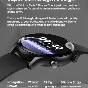 ZEBLAZE smartwatch Btalk 3 Plus, heart rate, 1.39" IPS, μαύρο 4 μαύρο