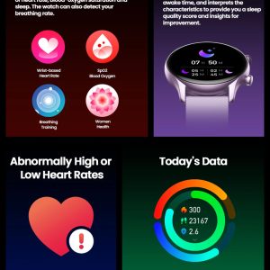 ZEBLAZE smartwatch Btalk 3 Plus, heart rate, 1.39" IPS, μαύρο 2 heart rate