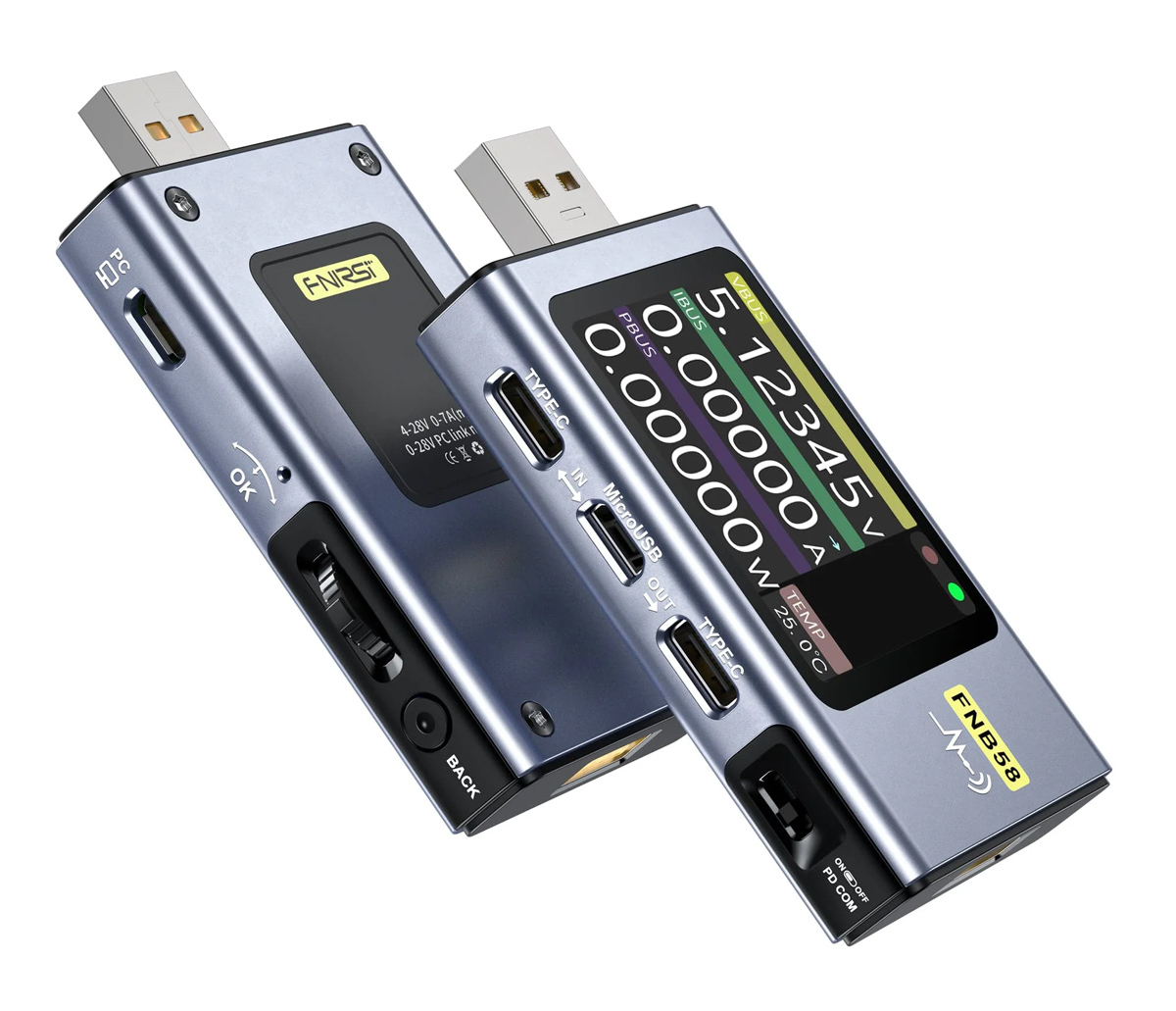 FNIRSI USB tester φόρτισης FNB58 FNIRSI USB tester φόρτισης FNB58