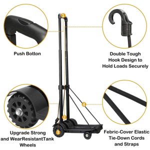 HOME USE καρότσι μεταφοράς φορτίων HUH-0244, πτυσσόμενο, έως 50kg, μαύρο 3 έως 50kg