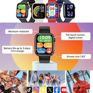 Smartwatch με Ελληνικό μενού Bluetooth IGo Watch 3 Μαύρο 4