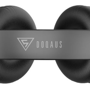 DOQAUS headphones DESIGN 1, ασύρματα & ενσύρματα, Φ40mm, 600mAh, μαύρα/καφέ 2 ασύρματα & ενσύρματα