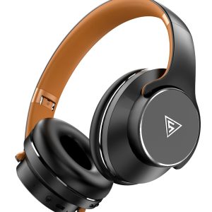 DOQAUS headphones DESIGN 1, ασύρματα & ενσύρματα, Φ40mm, 600mAh, μαύρα/καφέ 4 600mAh