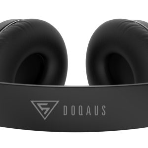DOQAUS headphones DESIGN 2, ασύρματα & ενσύρματα, Φ40mm, 600mAh, μαύρα 2 ασύρματα & ενσύρματα