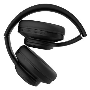 DOQAUS headphones DESIGN 2, ασύρματα & ενσύρματα, Φ40mm, 600mAh, μαύρα 4 600mAh