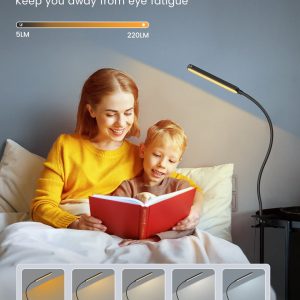 GLOCUSENT φωτιστικό γραφείου GLCSNTA1901 με κλιπ, τηλεχειριστήριο, έως 220lm, μαύρο 4 μαύρο