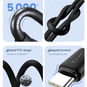 USAMS καλώδιο USB-C σε USB-C US-SJ691, 60W, 480Mbps, 1m, μαύρο 3 480Mbps