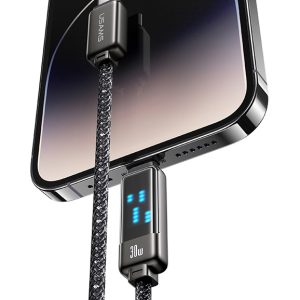 USAMS καλώδιο Lightning σε USB-C SJ743, 30W, 480Mbps, 1.2m, μαύρο 3 480Mbps