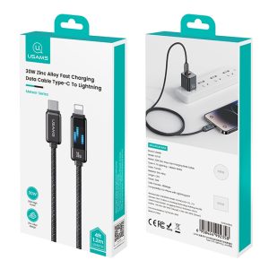 USAMS καλώδιο Lightning σε USB-C SJ743, 30W, 480Mbps, 1.2m, μαύρο 4 1.2m