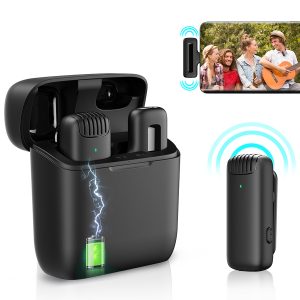 APEXEL ασύρματο μικρόφωνο APL-MIC013 με θήκη φόρτισης, Lightning, 2.4GHz, μαύρο 4 μαύρο