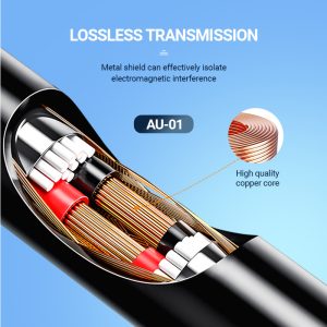 CELEBRAT καλώδιο ήχου 3.5mm AU-01, AUX, 1m, μαύρο 3 1m