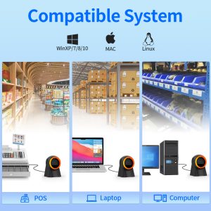 GTCODESTAR επιτραπέζιο barcode scanner GT-8800F, 1D & 2D, ενσύρματο, μαύρο 2 1D & 2D