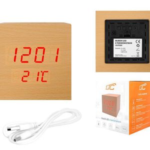 LTC ψηφιακό ρολόι LXLTC04 με ξυπνητήρι & θερμόμετρο, επιτραπέζιο, καφέ 3 καφέ