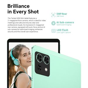 TECLAST tablet M50 Mini WiFi, 8.7", 4/128GB, Android 15, 5100mAh, πράσινο 4 Android 15