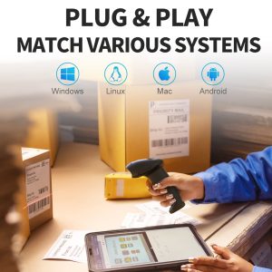 GTCODESTAR barcode scanner X-620F, 1D, ενσύρματο & ασύρματο, 800mAh, μαύρο 2 1D