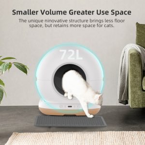 BRUNO smart αυτοκαθαριζόμενη τουαλέτα γάτας BRN-0235, 58.2x51.3x53cm, λευκή 3 λευκή