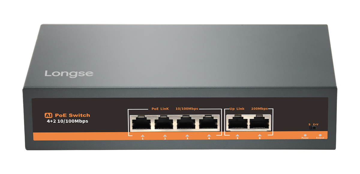 LONGSE PoE switch HT42FA με 4x LAN & 2x WAN θύρες LONGSE PoE switch HT42FA με 4x LAN & 2x WAN θύρες
