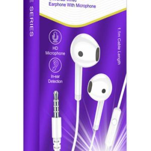 KAKUSIGA earphones με μικρόφωνο KSC-1301, 3.5mm σύνδεση, 14mm, 1.1m, λευκά 4 1.1m