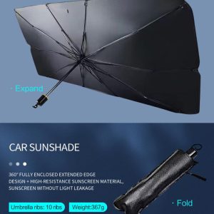 KAKUSIGA ομπρέλα ηλιοπροστασίας παρμπρίζ αυτοκινήτου KSC-1536, 137x78cm 3 KSC 1536 2