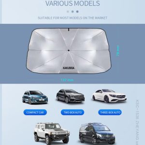 KAKUSIGA ομπρέλα ηλιοπροστασίας παρμπρίζ αυτοκινήτου KSC-1536, 137x78cm 4 KSC 1536 3