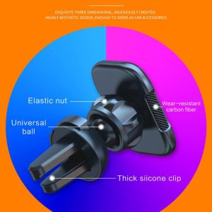 KAKUSIGA βάση smartphone αυτοκινήτου KSC-426A για αεραγωγούς, μαγνητική, μαύρη 3 μαύρη