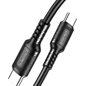 KAKUSIGA καλώδιο USB-C σε USB-C KSC-984, σιλικόνης, 60W, 480Mbps, 1m, μαύρο 3 60W