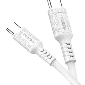 KAKUSIGA καλώδιο USB-C σε USB-C KSC-984, σιλικόνης, 60W, 480Mbps, 1m, λευκό 3 60W