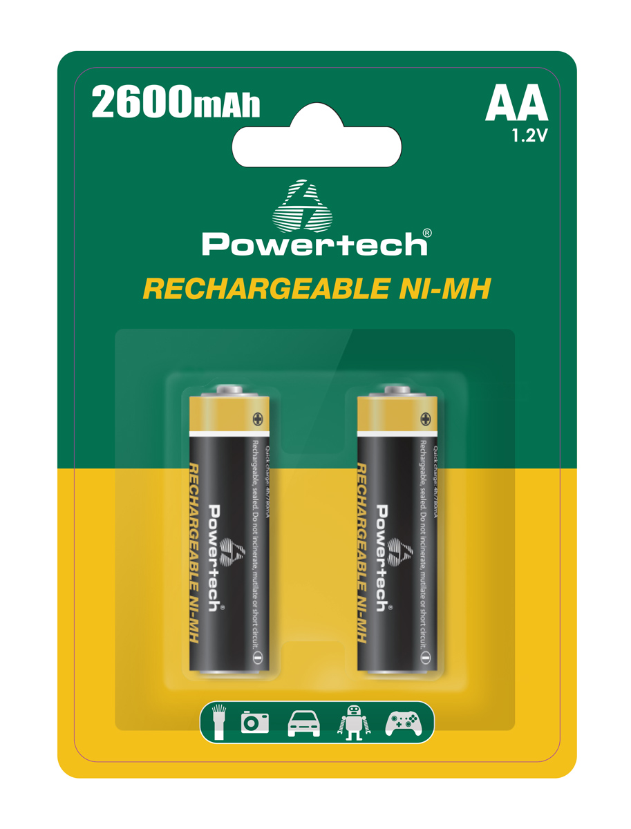POWERTECH επαναφορτιζόμενες μπαταρίες NI-MH PT-1404 POWERTECH επαναφορτιζόμενες μπαταρίες NI-MH PT-1404