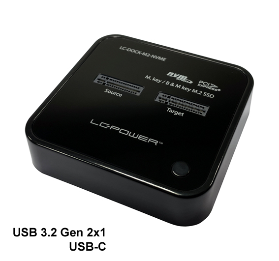 LC-POWER DOCKING STATION FOR TWO NVME-M2 SSD USB3.2 LC-POWER DOCKING STATION FOR TWO NVME-M2 SSD USB3.2