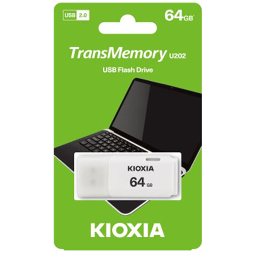 KIOXIA USB 2.0 FLASH STICK 64GB HAYABUSA WHITE U202 KIOXIA USB 2.0 FLASH STICK 64GB HAYABUSA WHITE U202